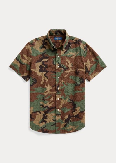 Men's Polo Ralph Lauren Print Seersucker Shirts | 159320YVN